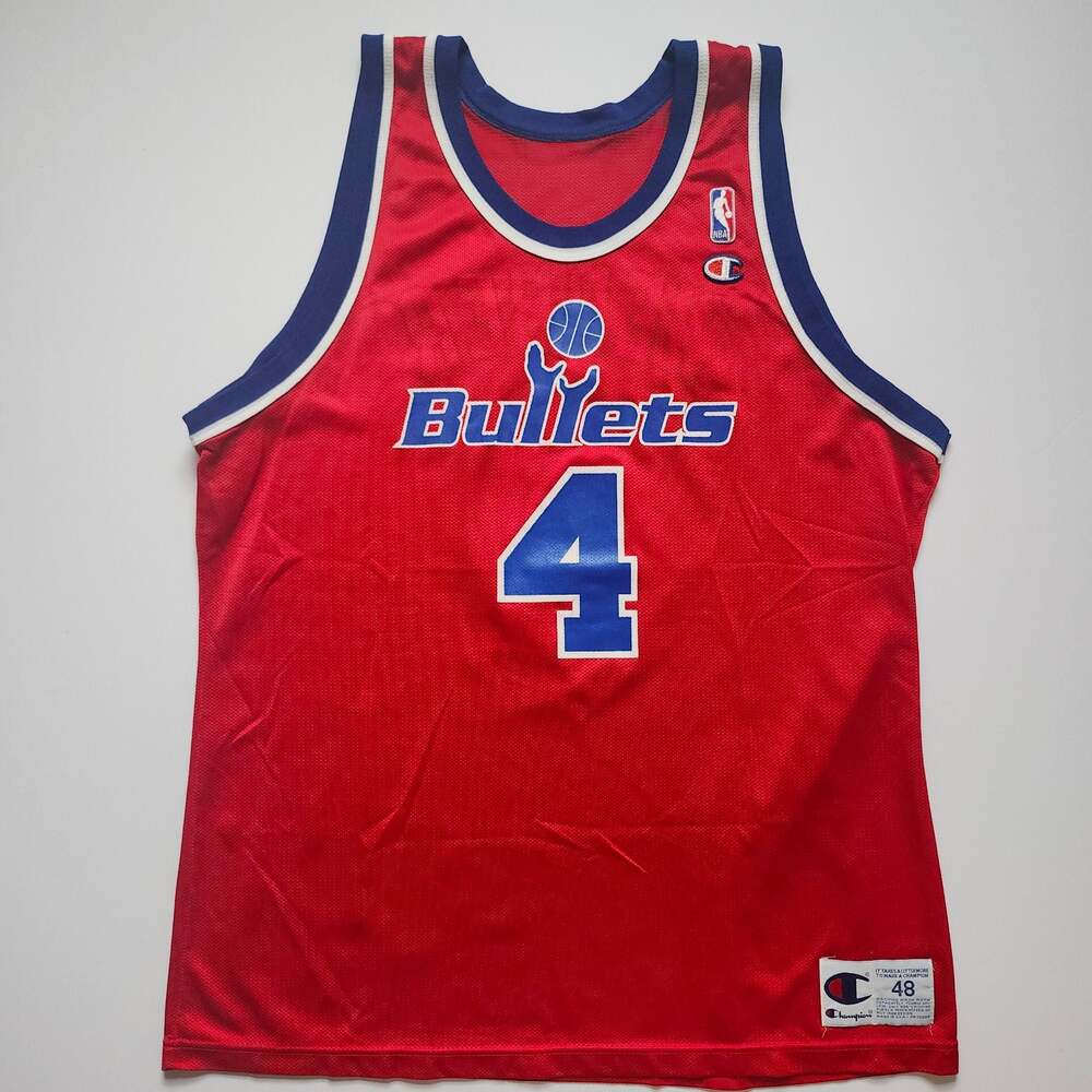 Vintage Champion Washington Bullets Chris Webber #4 Jersey Size 48